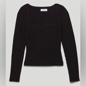 Aritzia Babaton Sculpt Knit Long Sleeve, Black, Small